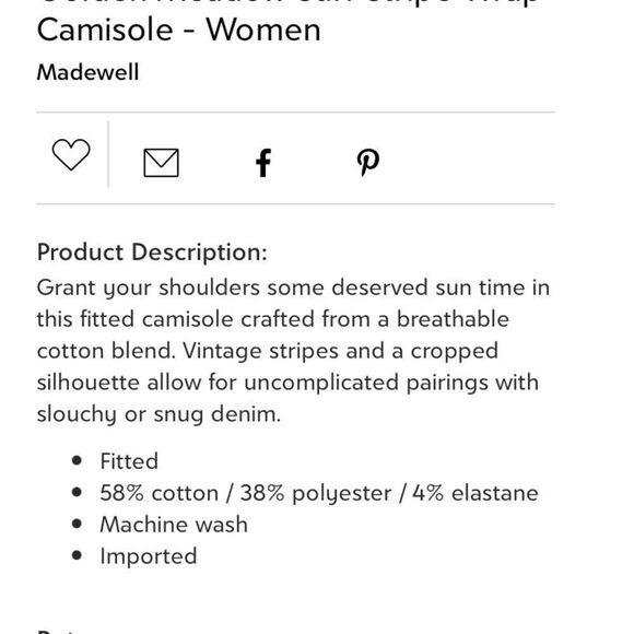 NWT Madewell wrap cami tank. Large - Picture 7 of 7